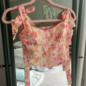 floral tied top
